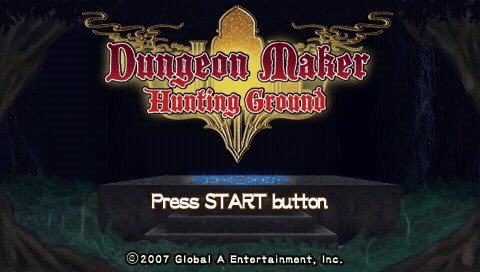 Dungeon Maker Hunting Ground title screen for PSP